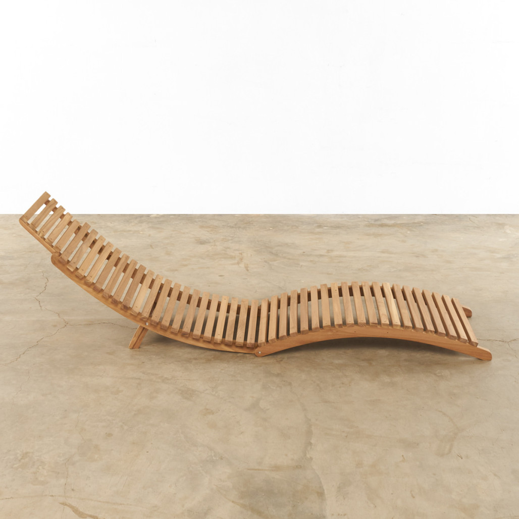 Tumbona plegable de teca maciza Swell