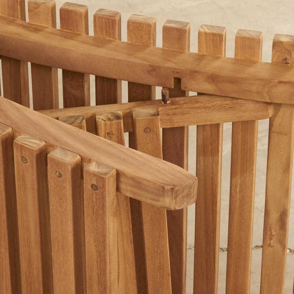 Tumbona plegable de teca maciza Swell