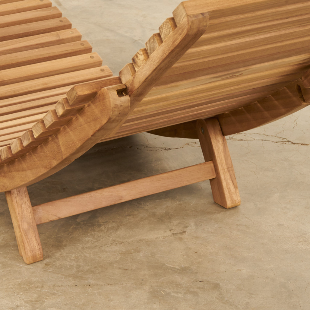 Tumbona plegable de teca maciza Swell