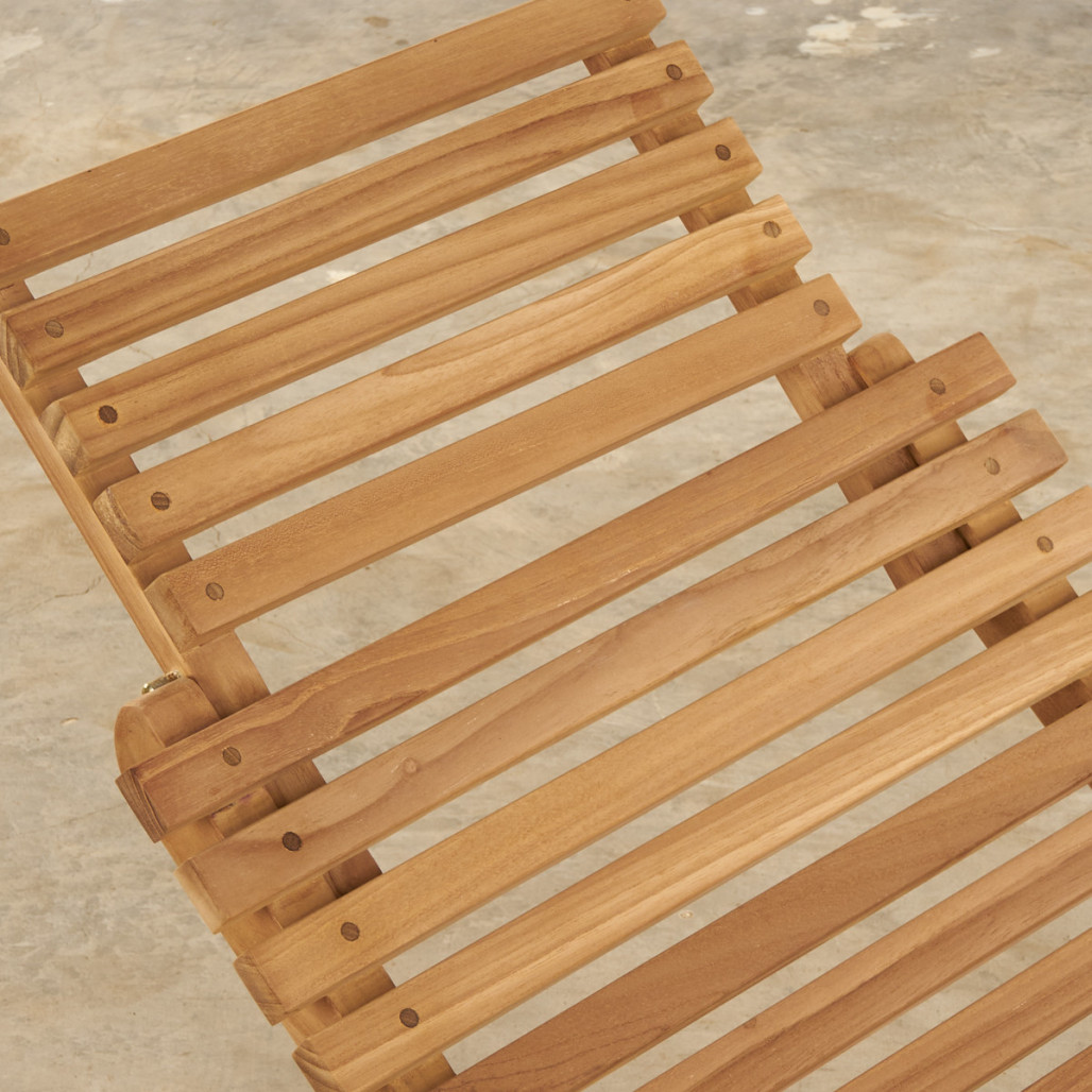 Tumbona plegable de teca maciza Swell