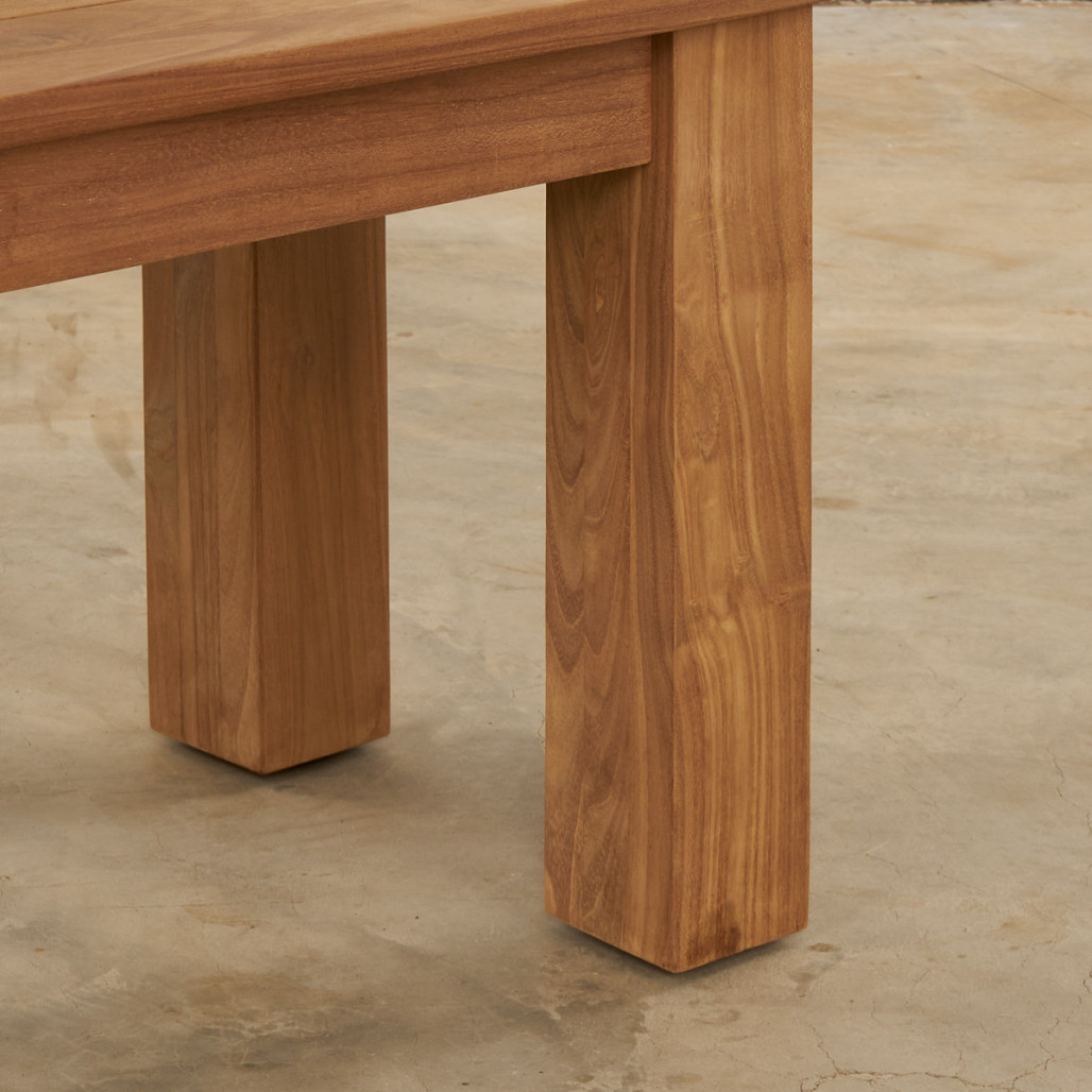 Banco de jardín de teca maciza Matado 100 cm