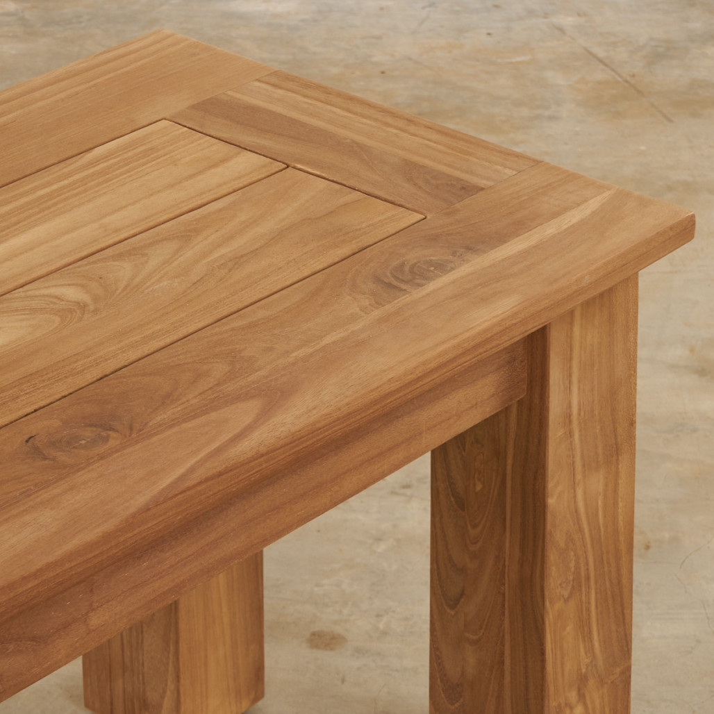 Banco de jardín de teca maciza Matado 100 cm