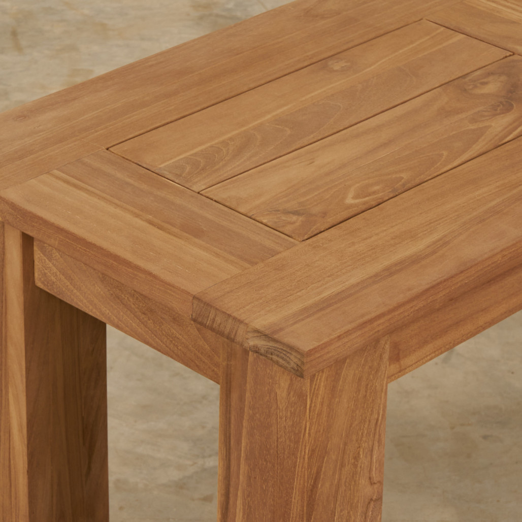 Banco de jardín de teca maciza Matado 100 cm