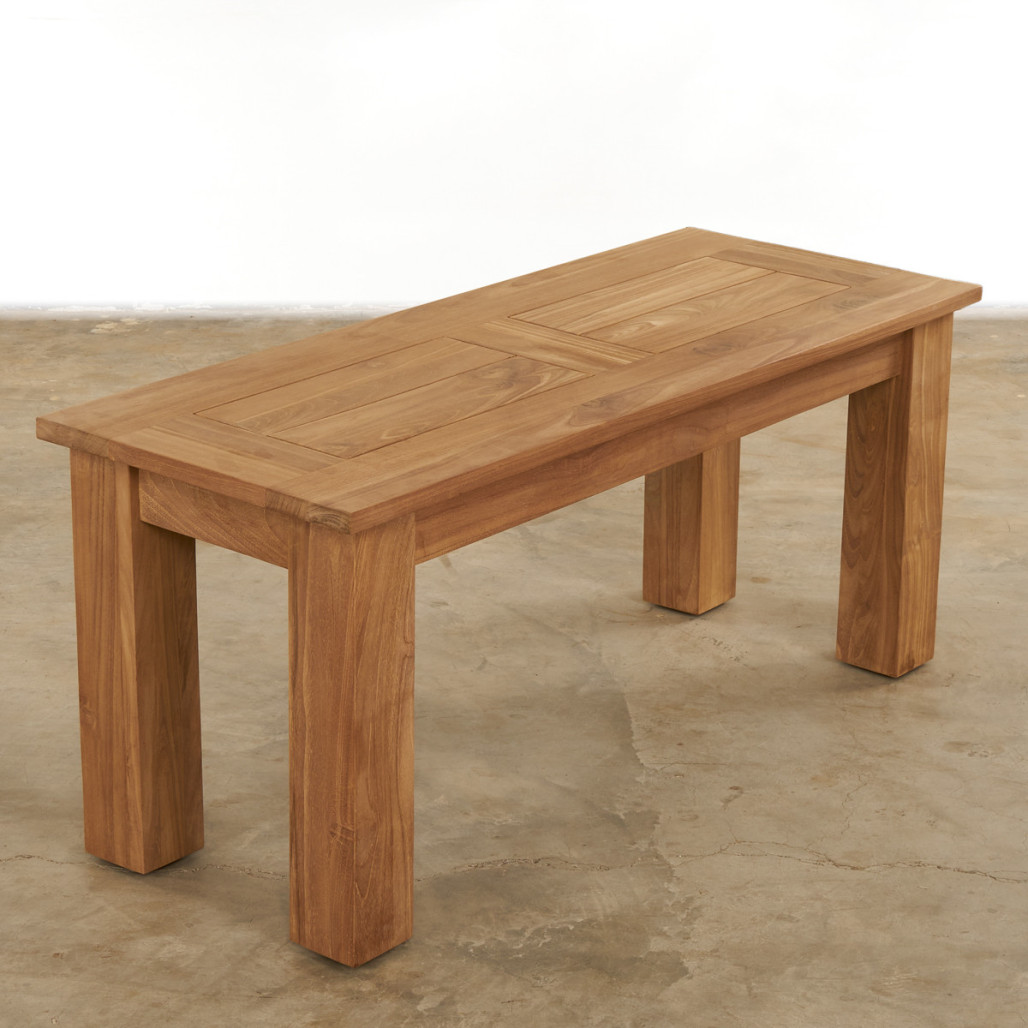 Banco de jardín de teca maciza Matado 100 cm