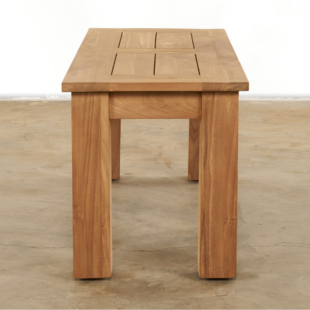 Banco de jardín de teca maciza Matado 100 cm