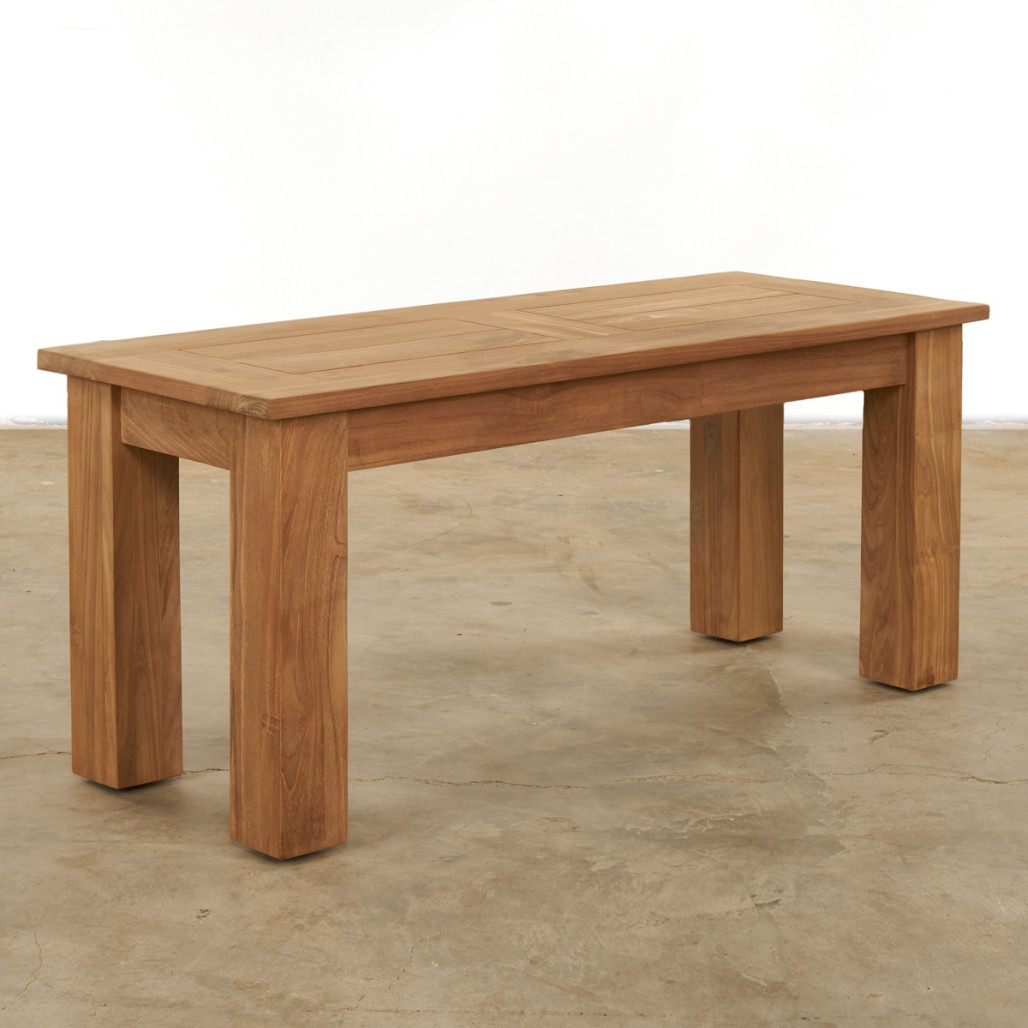 Banco de jardín de teca maciza Matado 100 cm