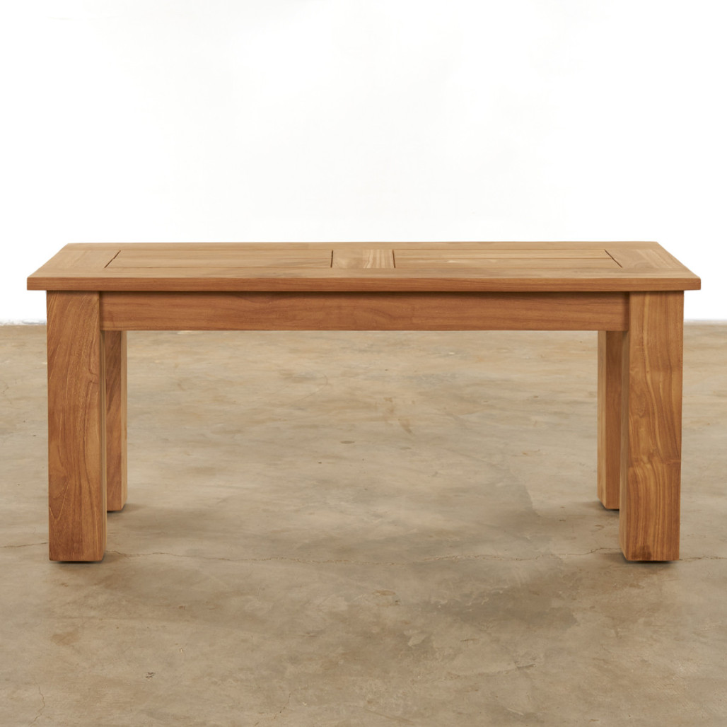 Banco de jardín de teca maciza Matado 100 cm