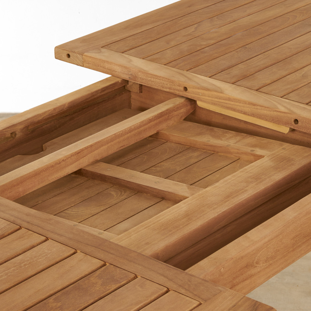 Mesa de jardín de teca maciza con extensión 160/210 Nina Mesa de jardín de teca maciza con extensión 160/210 Nina