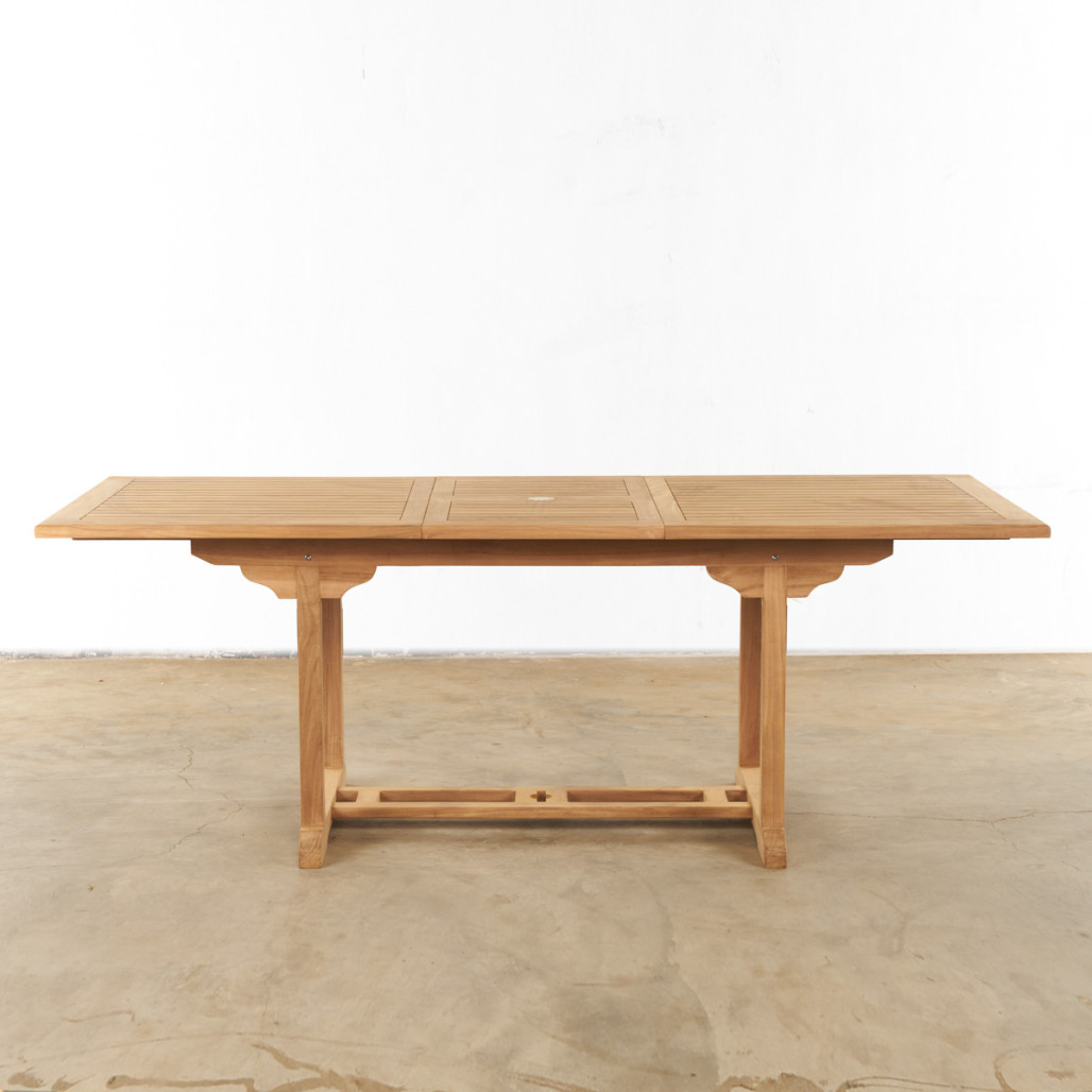 Mesa de jardín de teca maciza con extensión 160/210 Nina Mesa de jardín de teca maciza con extensión 160/210 Nina