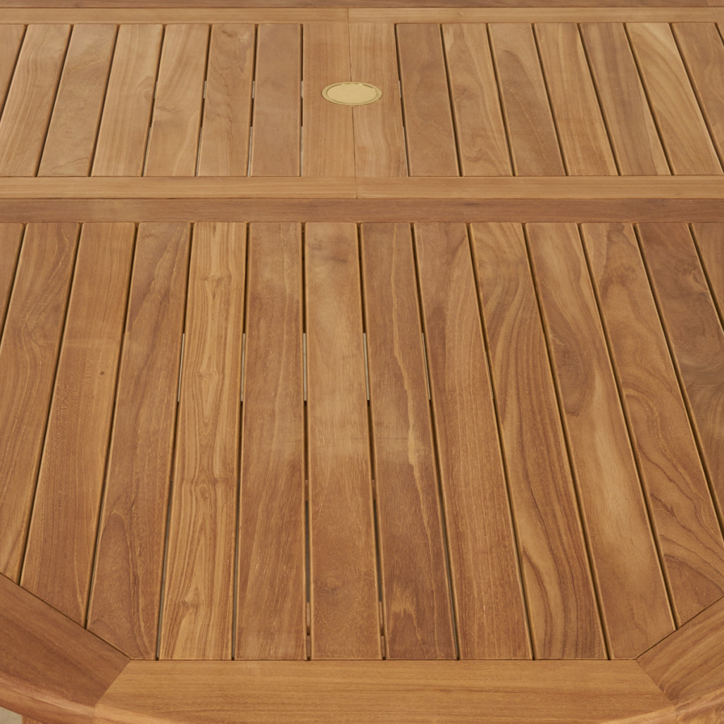 Mesa de jardín ovalada en teca maciza con rallonge160 (210) Nina Mesa de jardín ovalada en teca maciza con rallonge160 (210) Nina