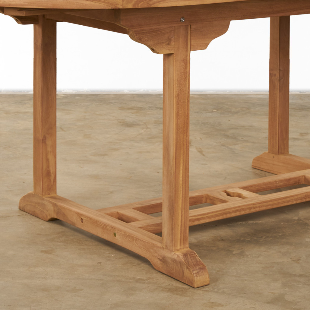 Mesa de jardín ovalada en teca maciza con rallonge160 (210) Nina Mesa de jardín ovalada en teca maciza con rallonge160 (210) Nina