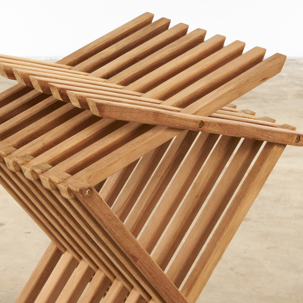 Mesa de centro plegable de teca Fish