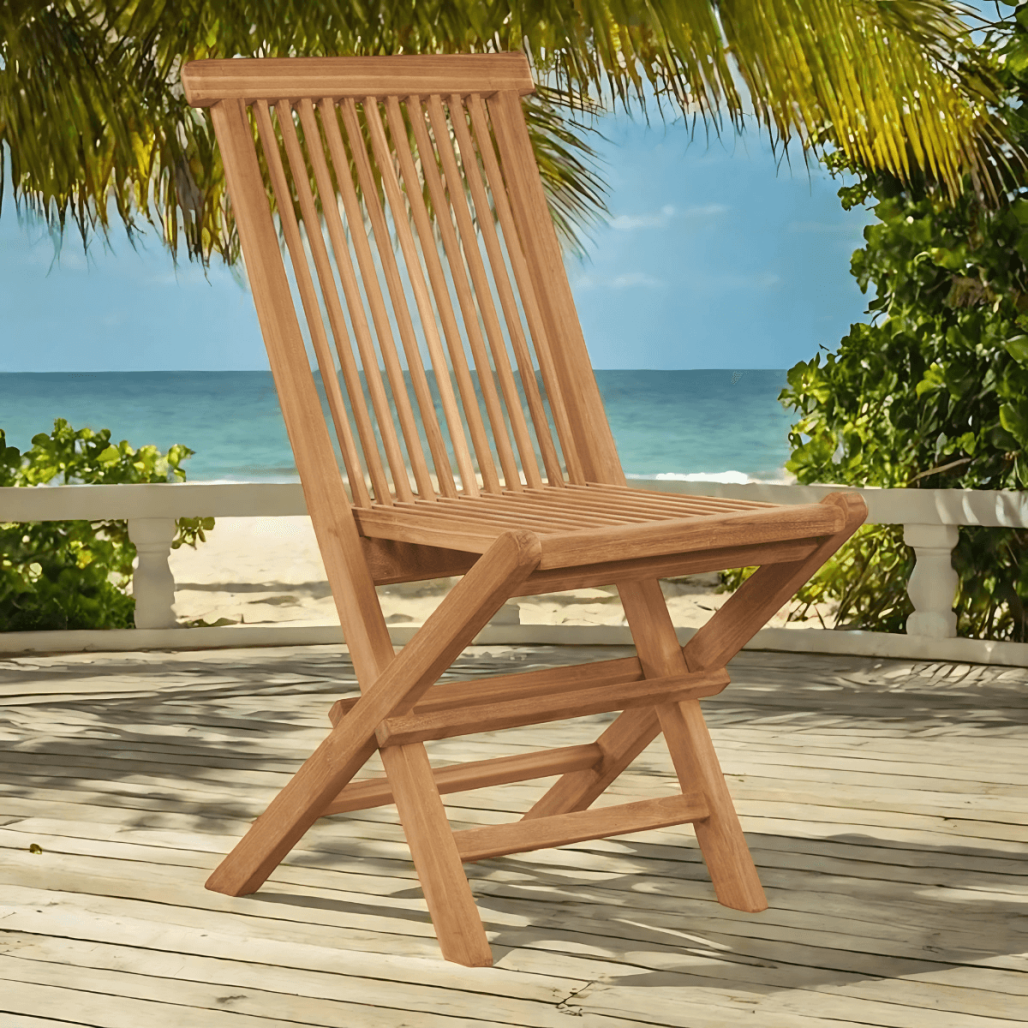 Conjunto de 2 sillas plegables de teca maciza Audrey