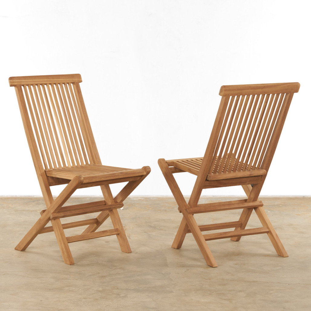 Conjunto de mesa y 4 sillas de jardín en teca Harry Conjunto de mesa y 4 sillas de jardín en teca Harry