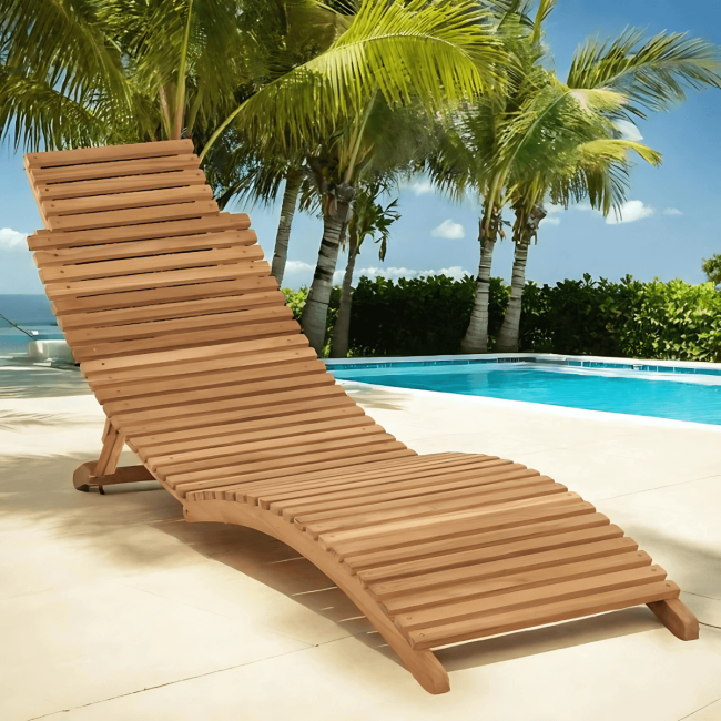 Tumbona plegable de teca maciza Swell