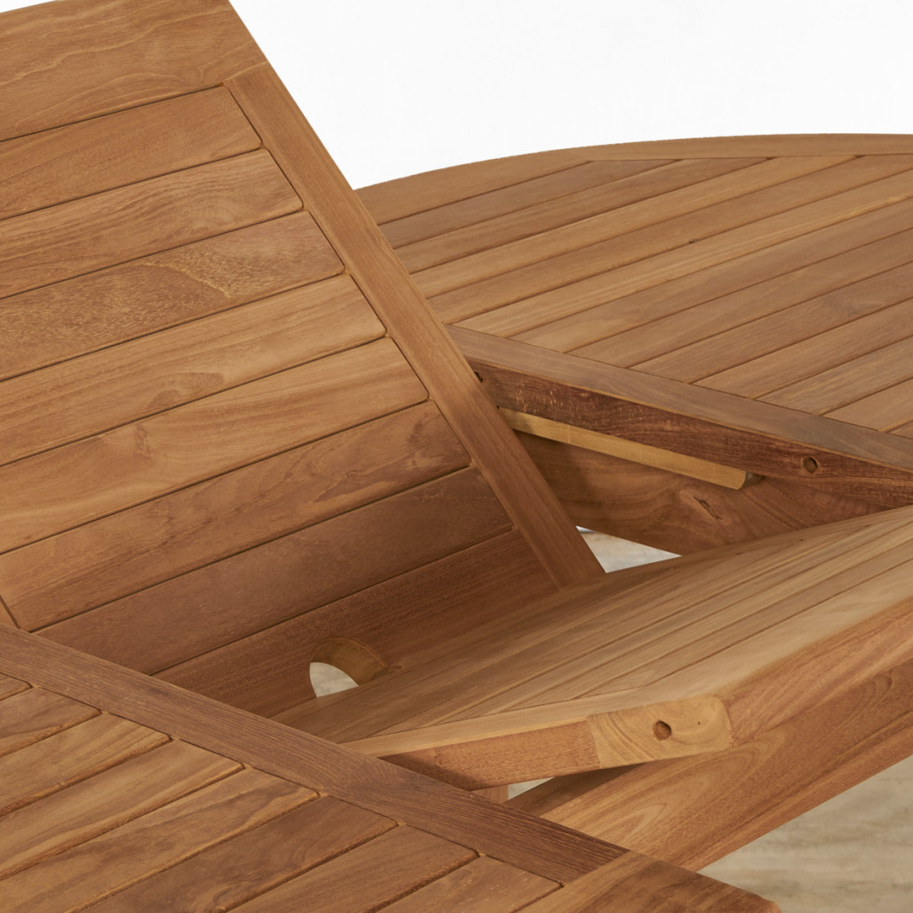 Conjunto de jardín de teca maciza mesa oval extensible y 6 sillas plegables Conjunto de jardín de teca maciza mesa oval extensible y 6 sillas plegables