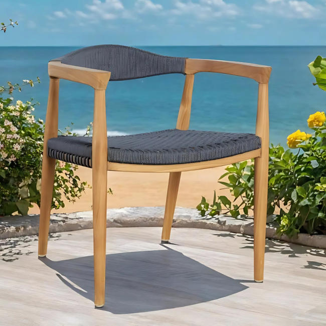 Sillón de jardín de teca gris oscuro - Wanda collection