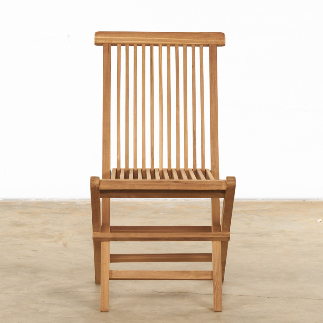 Conjunto de mesa de jardín extensible y 6 sillas plegables en teca maciza