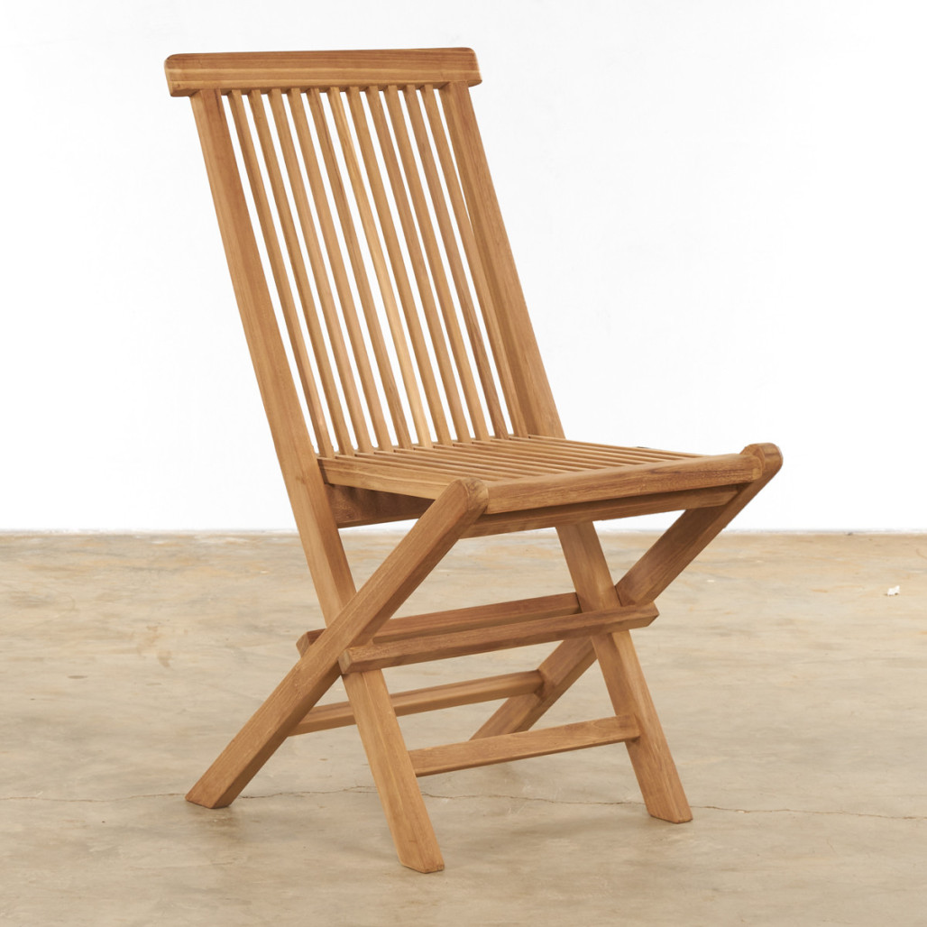 Conjunto de mesa de jardín extensible y 6 sillas plegables en teca maciza