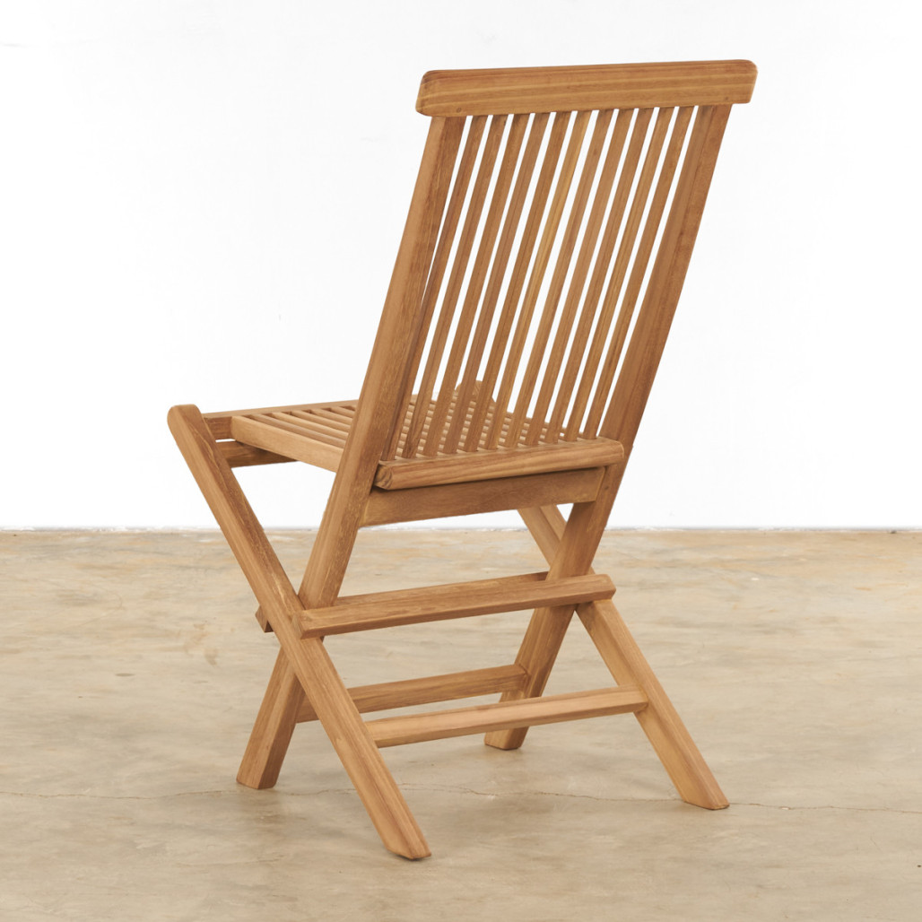 Conjunto de mesa de jardín extensible y 6 sillas plegables en teca maciza