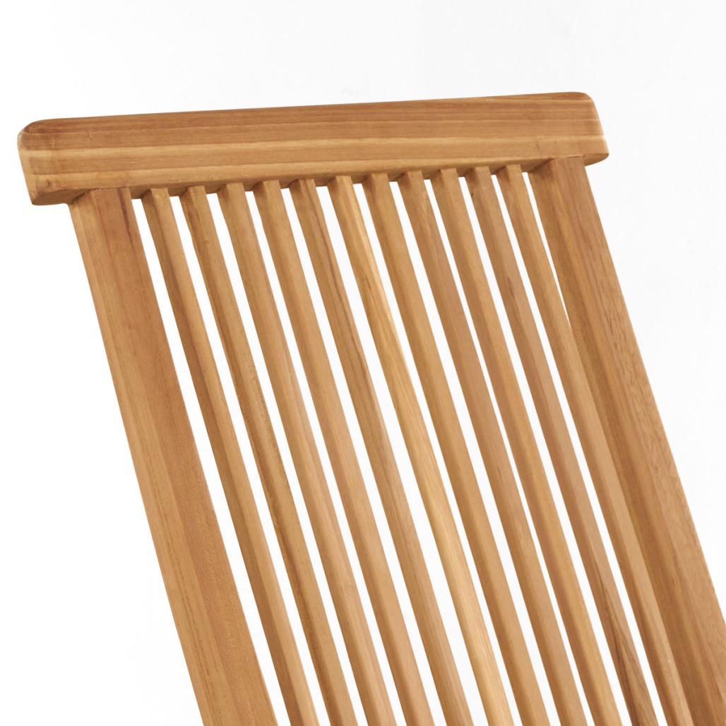 Conjunto de mesa de jardín extensible y 6 sillas plegables en teca maciza