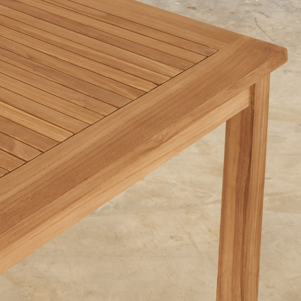 Conjunto de mesa de jardín y 4 sillas plegables en teca maciza
