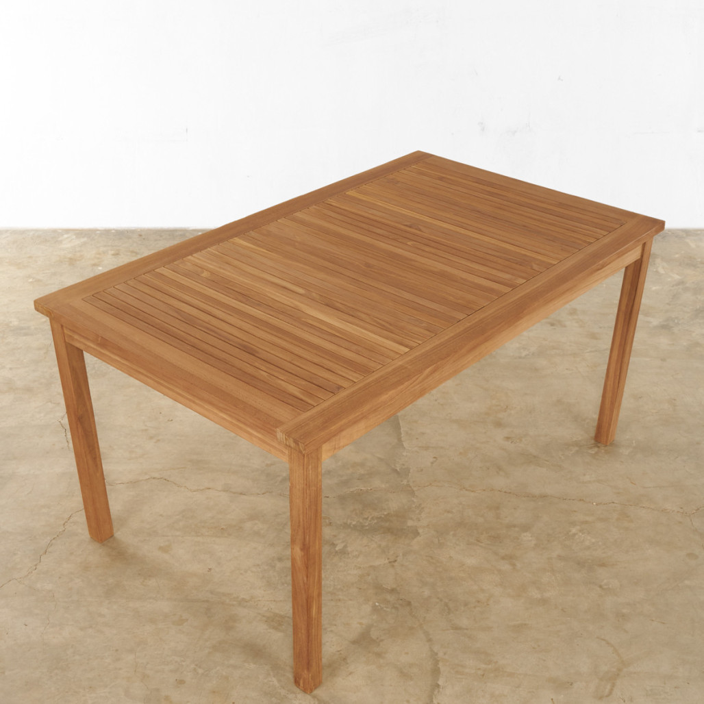 Conjunto de mesa de jardín y 4 sillas plegables en teca maciza
