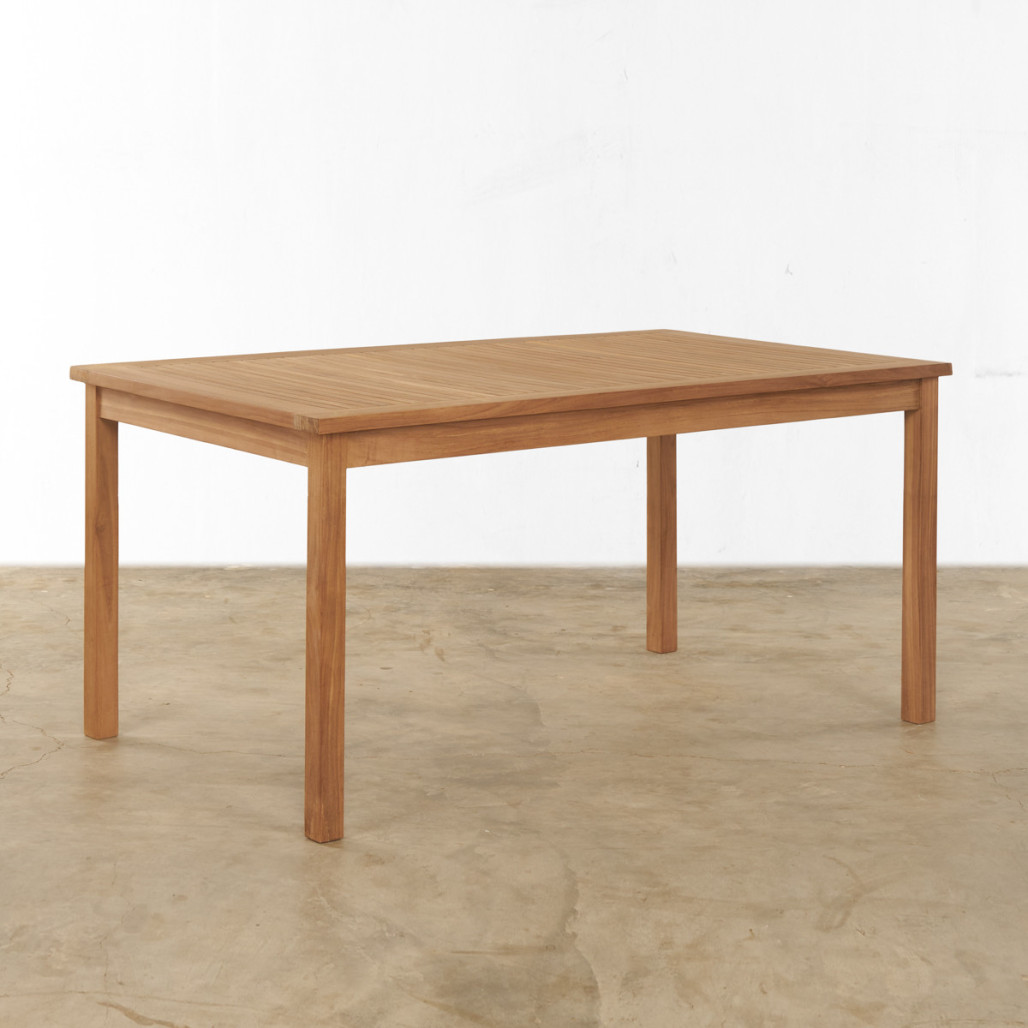 Conjunto de mesa de jardín y 4 sillas plegables en teca maciza