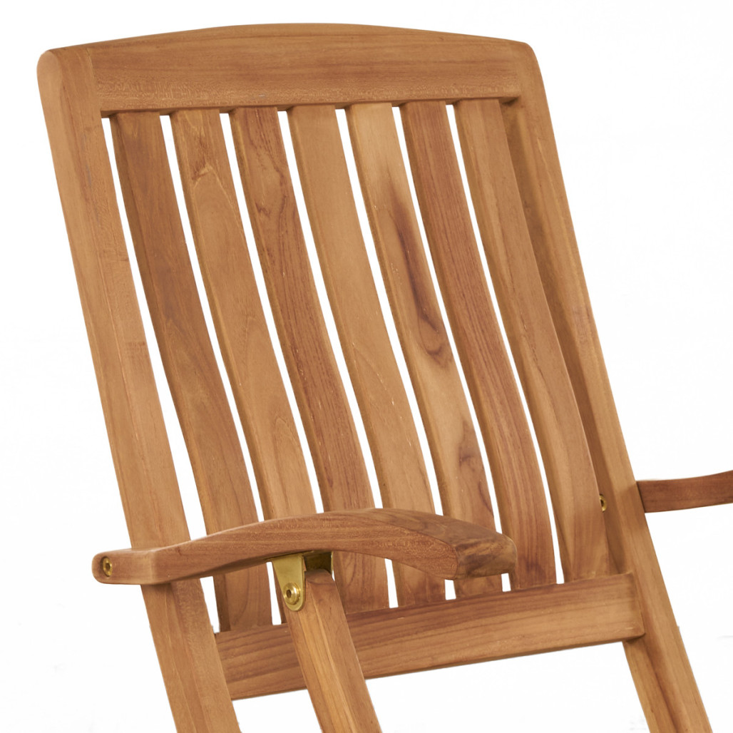 Conjunto de mesa de jardín y 4 sillas plegables en teca maciza