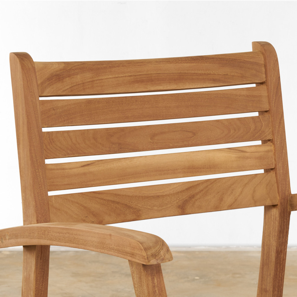 Conjunto de mesa de jardín y 4 sillones de teca maciza