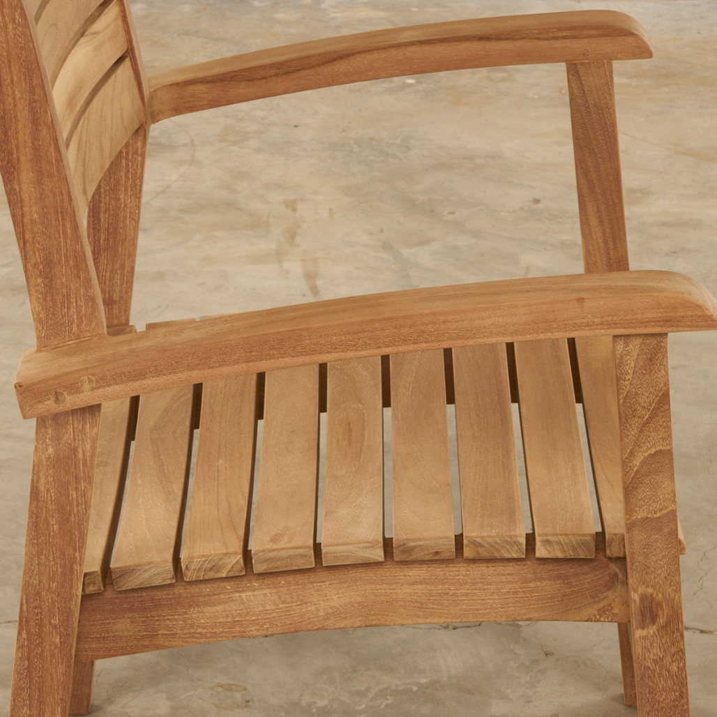 Conjunto de mesa de jardín y 4 sillones de teca maciza