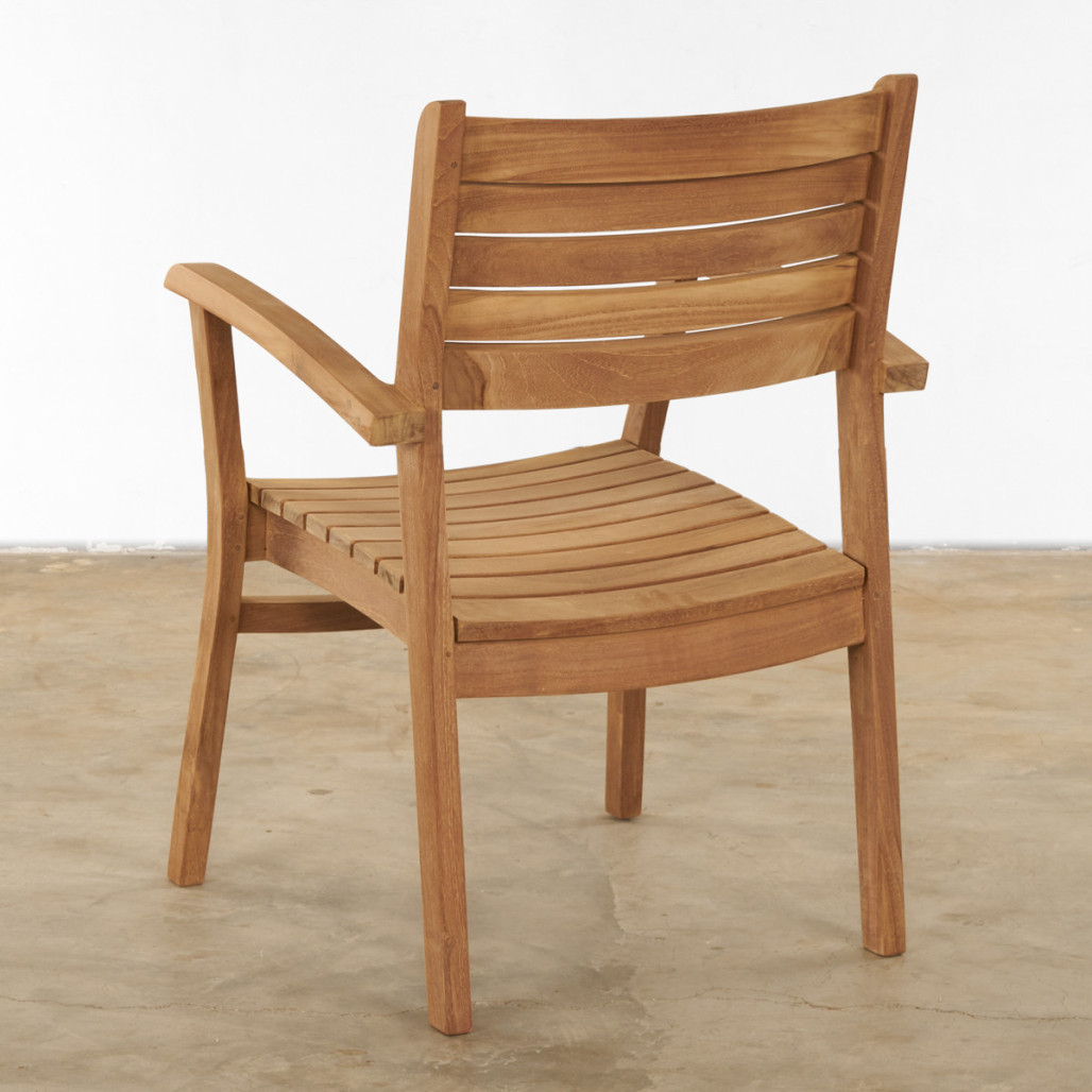 Conjunto de mesa de jardín y 4 sillones de teca maciza