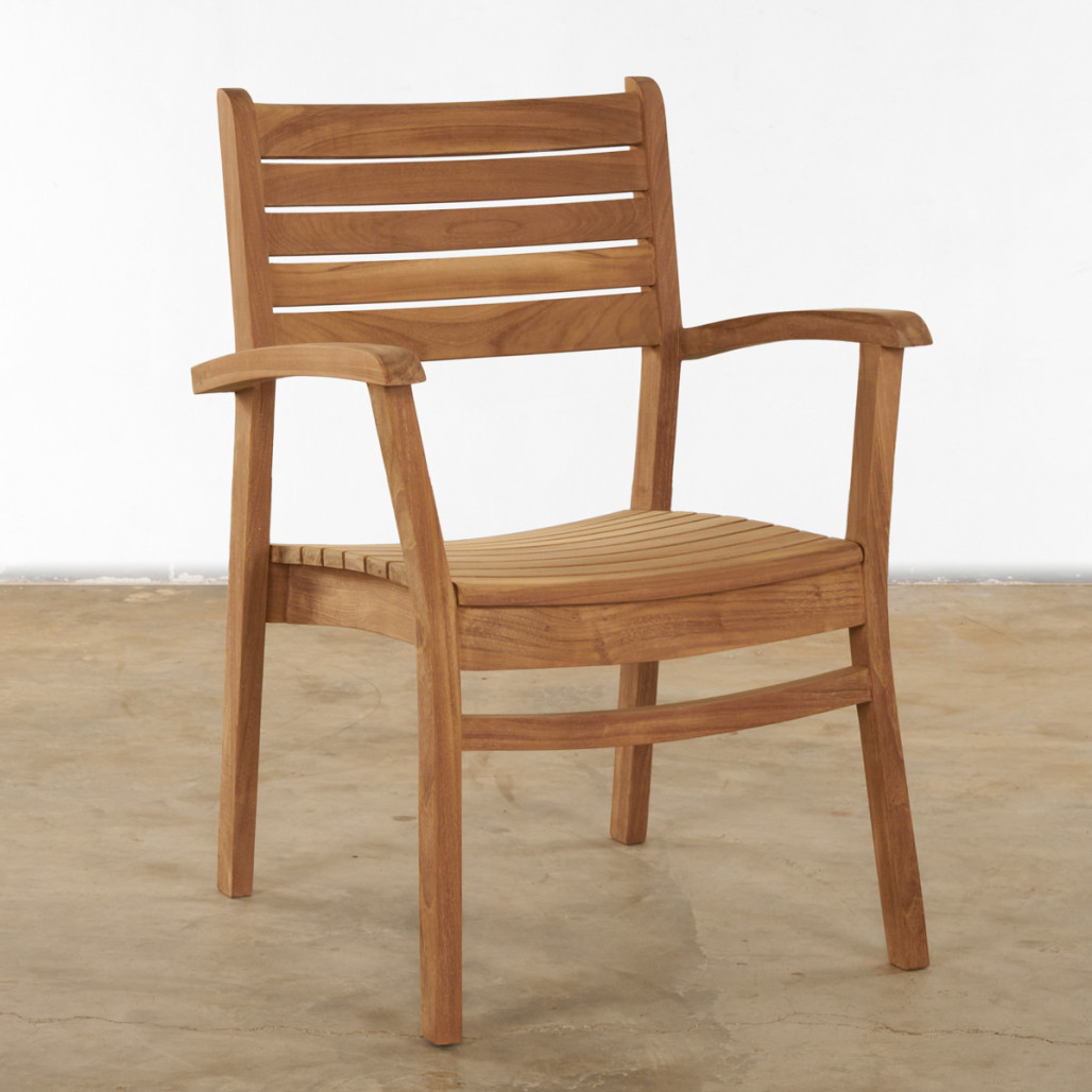 Conjunto de mesa de jardín y 4 sillones de teca maciza