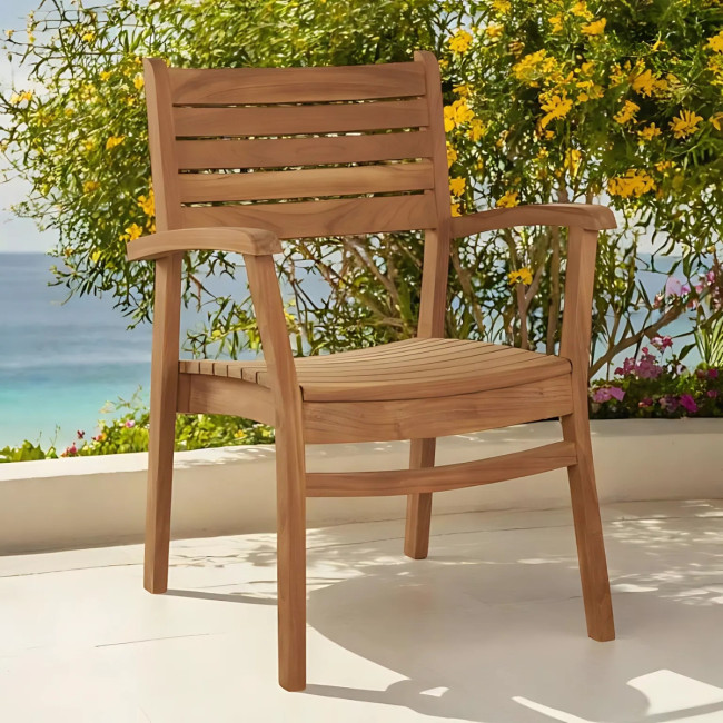 Sillón de jardín en teca maciza Horismo