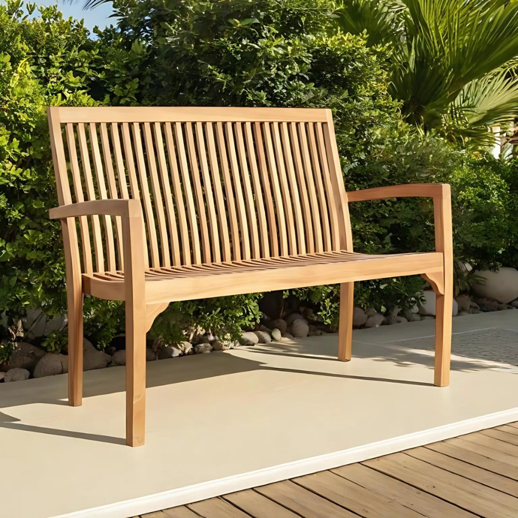 Banco de teca de jardín 120 cm - Wanda collection