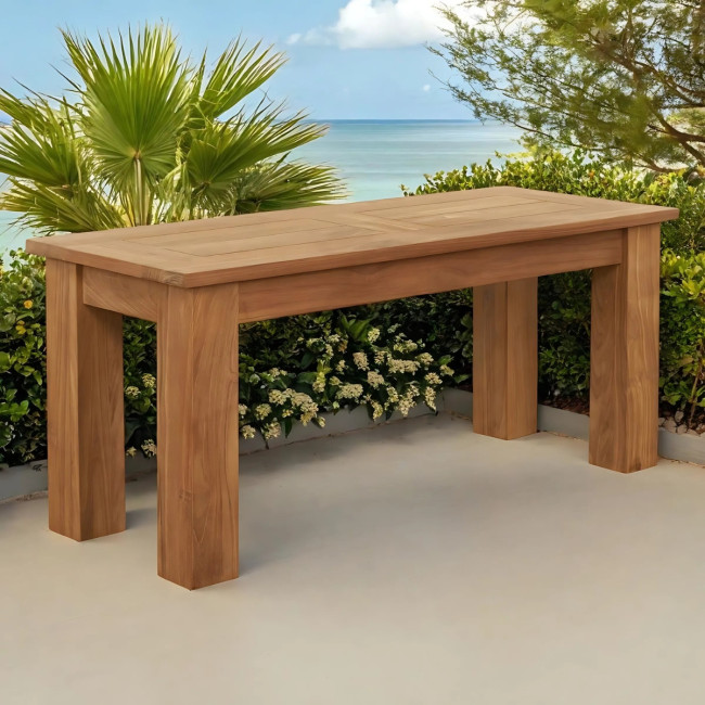 Banco de jardín de teca maciza Matado 100 cm