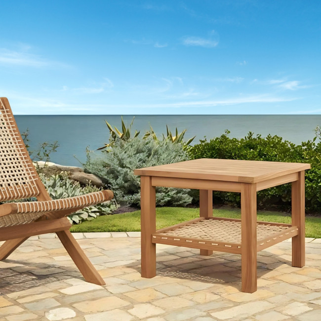 Mesita de jardín de teca 60 cm - Wanda collection