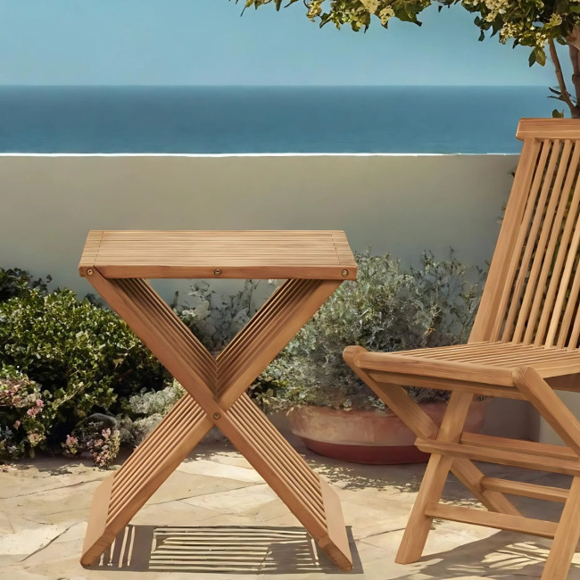 Mesa de centro plegable de teca Fish