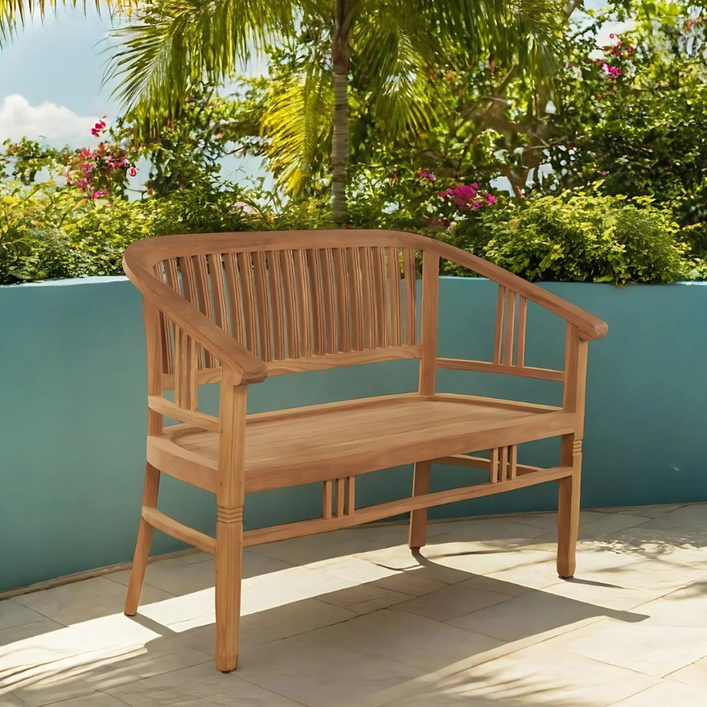 Banco de jardín de teca 120 cm - Wanda collection
