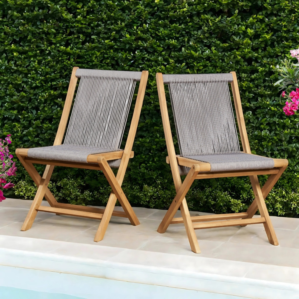 Conjunto de 2 sillas plegables gris - Wanda collection