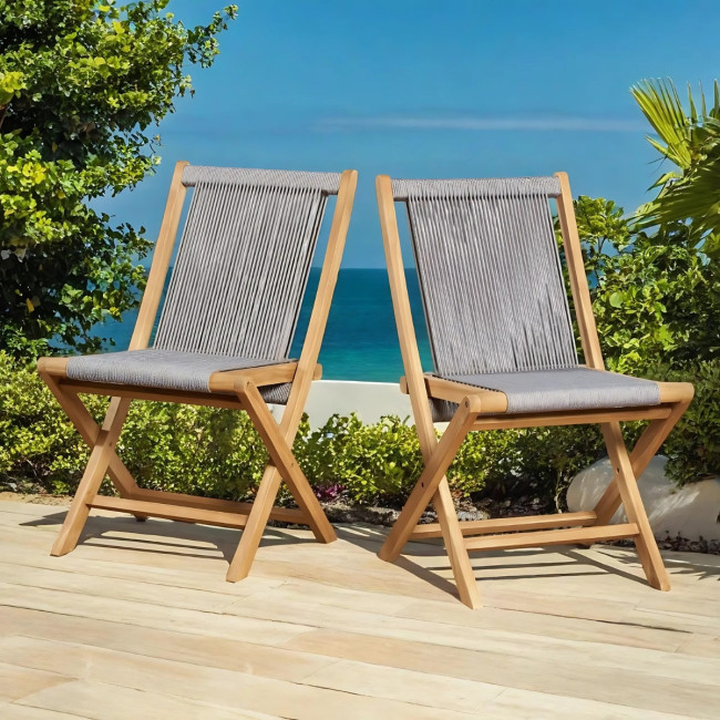 Conjunto de 2 sillas plegables gris - Wanda collection