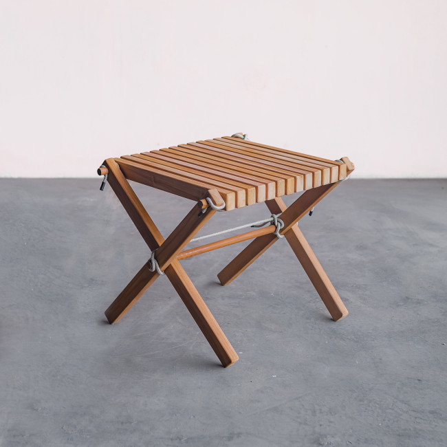 Mesa baja de jardín de teca blanco Relax