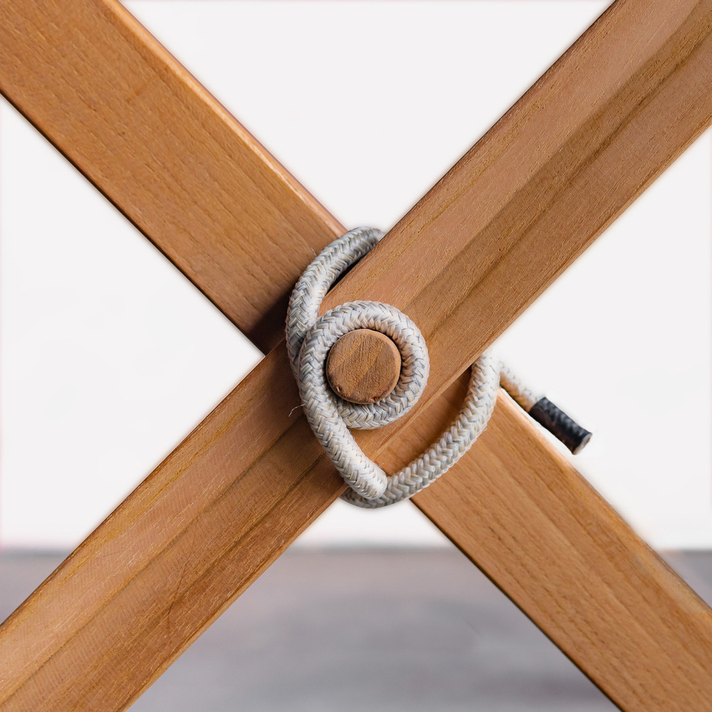 Mesa baja de jardín de teca blanco Relax