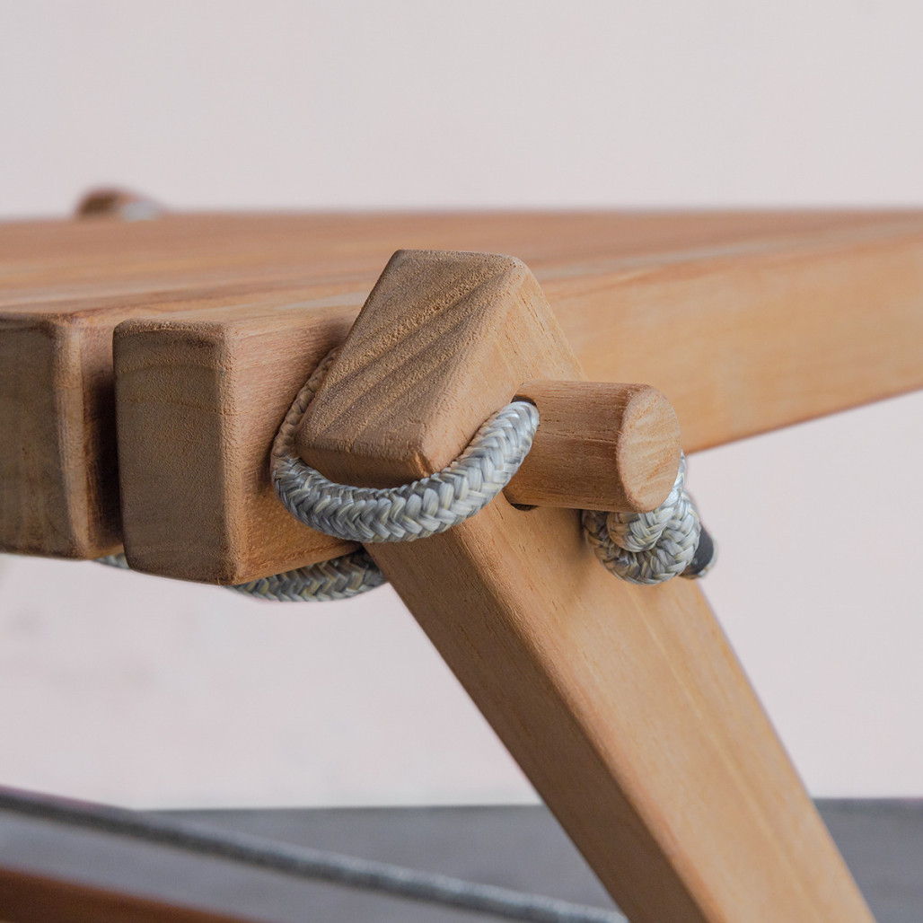 Mesa baja de jardín de teca blanco Relax