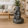 Estatua monje shaolí­n pensativo pátina gris 80 cm
