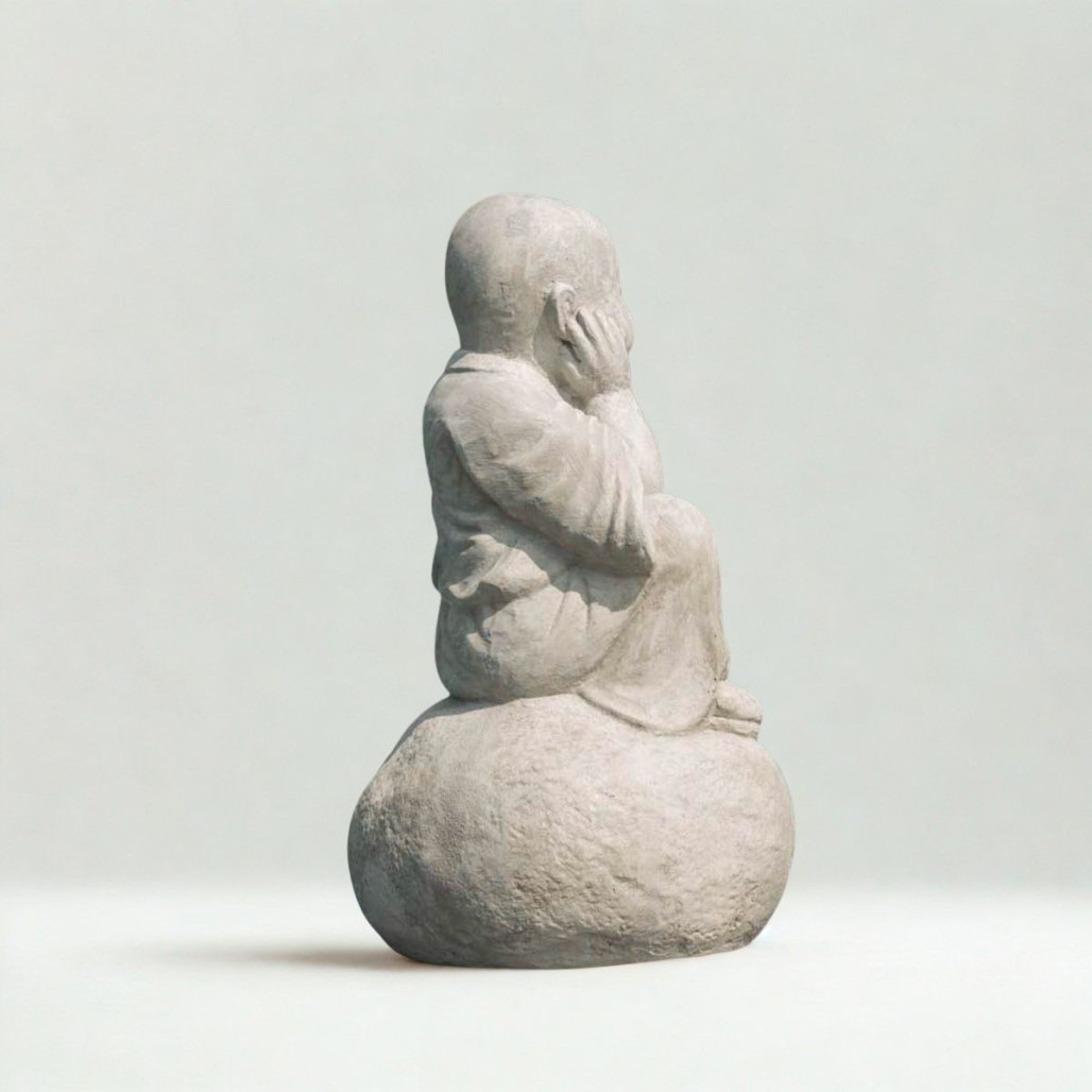 Estatua Monje Shaolín pensativo | Decoración zen interior