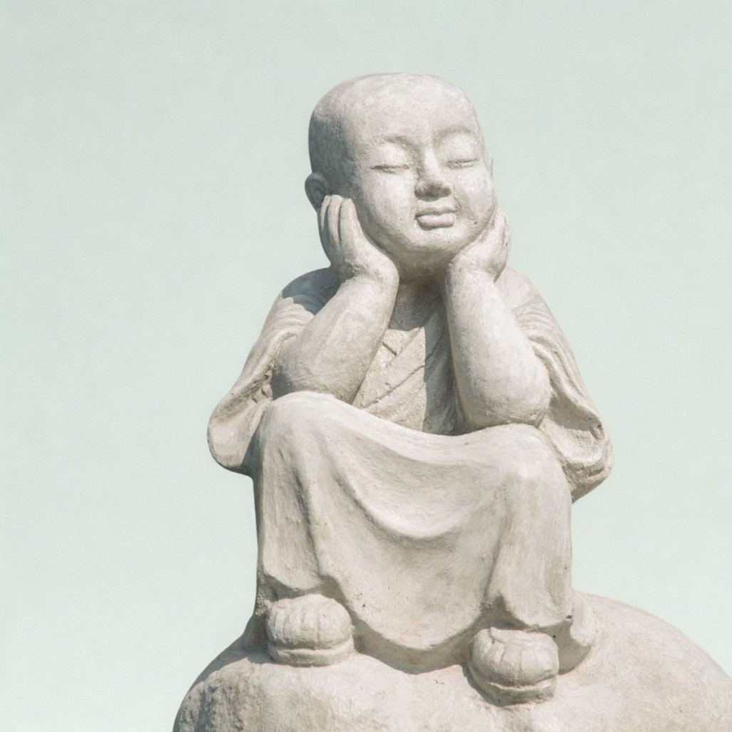 Estatua Monje Shaolín pensativo | Decoración zen interior