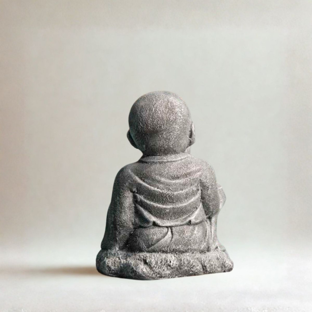 Estatua Monje Shaolín gris | Decoración zen interior Estatua Monje Shaolín gris | Decoración zen interior