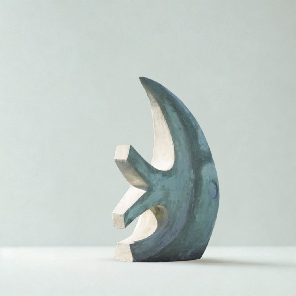 Escultura pez gris 100 cm | Decoración interior moderna