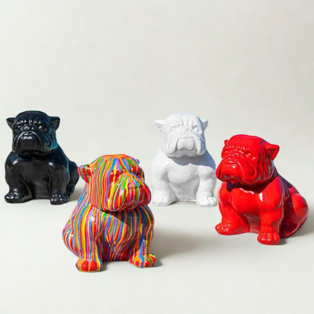 Estatua bulldog diseño 40 cm | Decoración interior moderna